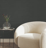 Down To Earth Charcoal Striated Non Woven Vinyl Striped Wallpaper by York Wallcoverings Atmosphere Digest High Performance - UW1046