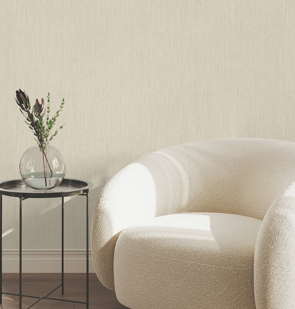 Silk Spun Khaki Tactile Stripe Wallpaper by York Wallcoverings Unpasted Fabric-Backed Vinyl High Performance Sidewall - UW1051