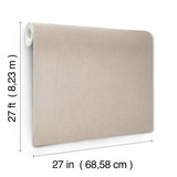 Silk Spun Light Brown by York Wallcoverings Unpasted Scrubbable Fabric Backed Osnaburg Vinyl Tactile Stripe Wallpaper 27in x 27ft - UW1053N