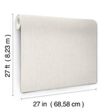 Silk Spun Pearl by York Wallcoverings Osnaburg Vinyl Fabric Backed Tactile Stripe Scrubbable Strippable Unpasted Wallpaper - UW1054N