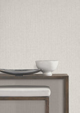 Silk Spun Pearl by York Wallcoverings Osnaburg Vinyl Fabric Backed Tactile Stripe Scrubbable Strippable Unpasted Wallpaper - UW1054N