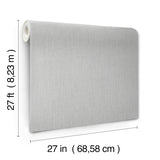 Silk Spun Light Grey by York Wallcoverings Traditional Tactile Stripe Unpasted Fabric Backed Vinyl Wallpaper - York UW1057N