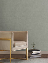 Crossover Green Crosshatch by York Wallcoverings Textured Woven Graphic Wallpaper - UW1063N