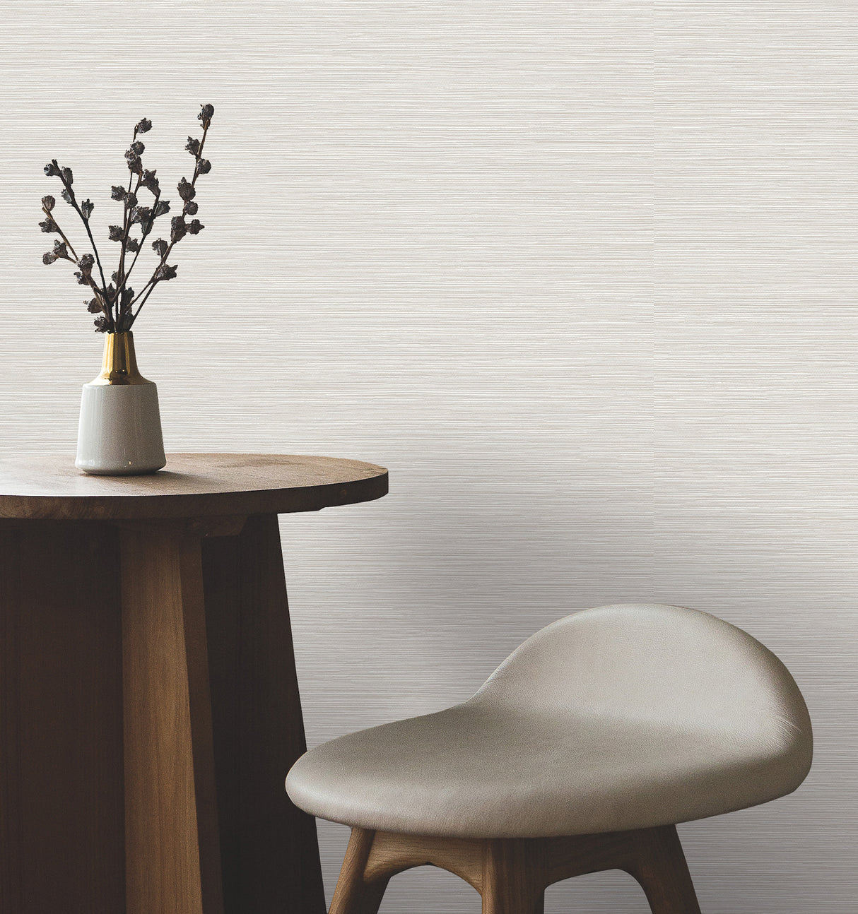 Oasis Light Grey Faux Grasscloth Textured Non Woven Unpasted Scrubbable and Strippable Residential Wallpaper by York Wallcoverings - UW1068