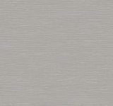 Oasis Grey Faux Grasscloth Wallpaper by York Wallcoverings UW1070N - close-up of textured grey horizontal band pattern mimicking natural grasscloth
