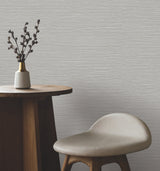 Oasis Grey Faux Grasscloth by York Wallcoverings Textured Vinyl Sidewall Wallpaper - UW1070N