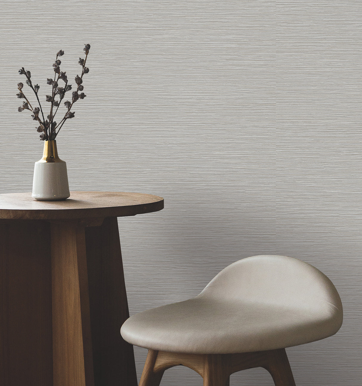 Oasis Grey Faux Grasscloth by York Wallcoverings - Scrubbable Strippable Unpasted Textured Non Woven Vinyl Residential Sidewall Wallpaper UW1070
