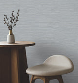 Oasis Blue Faux Grasscloth Textured Non Woven Vinyl Unpasted Sidewall Wallpaper in Blue by York Wallcoverings - UW1071N