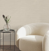 Oasis Neutral by York Wallcoverings Faux Grasscloth Textured Non Woven Vinyl Traditional Scrubbable Strippable Paste the Wall Wallpaper - UW1074N