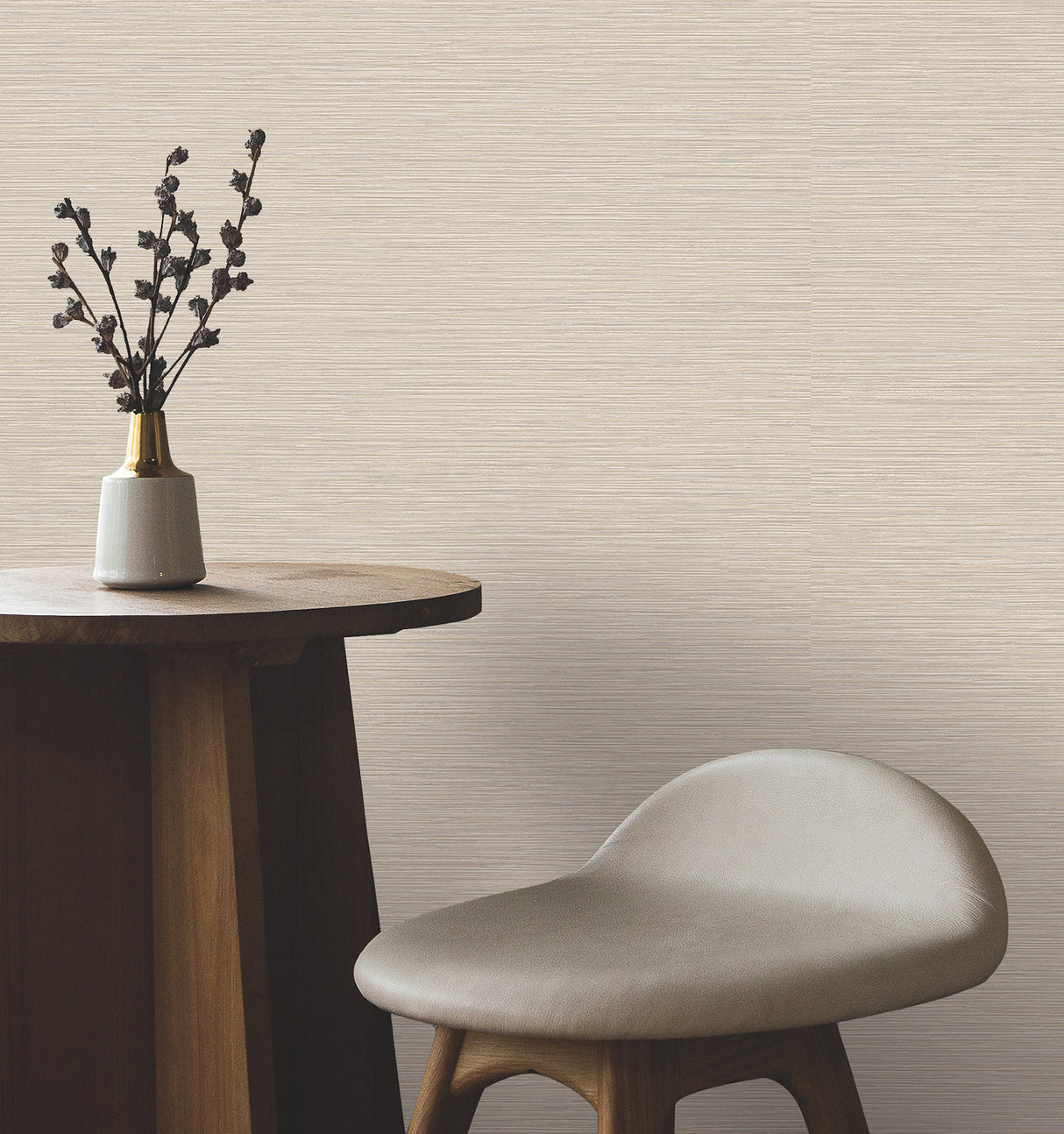 Oasis Neutral Faux Grasscloth by York Wallcoverings Textured Non Woven Vinyl Scrubbable Strippable Wallpaper - UW1074