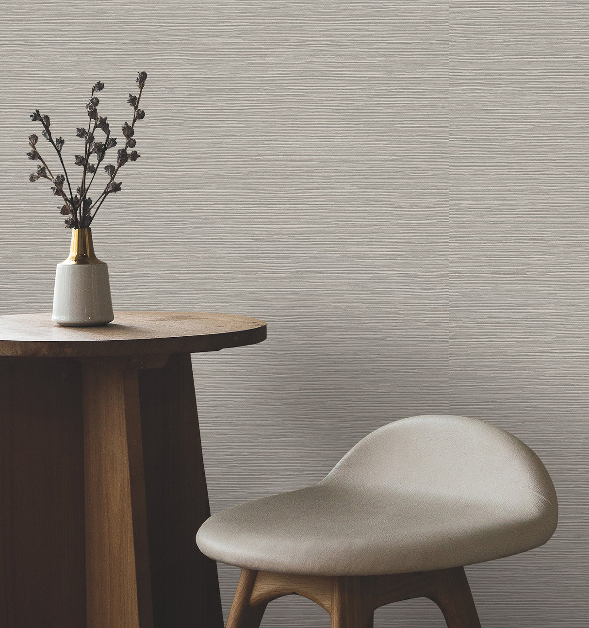 Oasis Brown by York Wallcoverings Faux Grasscloth Non Woven Vinyl Unpasted Scrubbable Strippable Textured Wallpaper - UW1075N