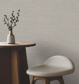 Oasis Brown Faux Grasscloth Textured Vinyl Non-Woven Unpasted Wallpaper by York Wallcoverings Atmosphere High Performance - UW1075