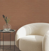 Oasis Rust York Wallcoverings Traditional Faux Grasscloth Textured Unpasted Scrubbable Strippable Non Woven Vinyl Wallpaper 54-in x 3-ft - UW1076