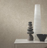 Artisan Stone Beige by York Wallcoverings Scrubbable Metallic Raised Ink Textured Fabric-Backed Vinyl Wallpaper - UW1080