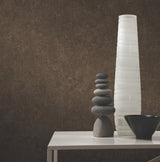 Artisan Stone Coffee by York Wallcoverings Metallic Raised Ink Scrubbable Strippable Fabric Backed Unpasted Vinyl Texture Wallpaper - UW1082