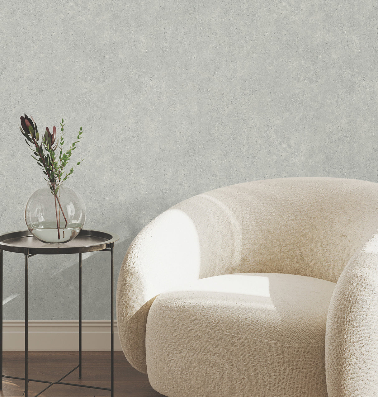 Artisan Stone Sterling Texture Wallpaper by York Wallcoverings - Metallic Raised Ink Fabric Backed Vinyl - UW1085N