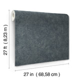 Artisan Stone Metallic Raised Ink Textured Scrubbable Fabric Backed Vinyl Wallpaper in Black and Charcoal by York Wallcoverings - UW1086N