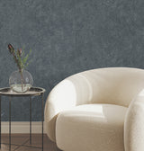 Artisan Stone Black and Charcoal Metallic Raised Ink Textured Concrete Look Wallpaper from Atmosphere Collection by York Wallcoverings - UW1086
