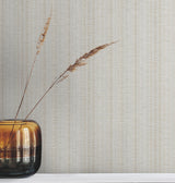 Line In The Sand Light Grey by York Wallcoverings Atmosphere Digest High Performance Woven Stripe Sidewall Wallpaper - UW1090