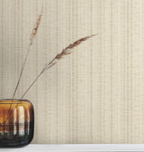 Line In The Sand Ash by York Wallcoverings Woven Stripe Fabric-Backed Unpasted Vinyl Wallpaper, 54-in Wide by 3-ft Long Roll - UW1094