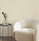 Line In The Sand Ash by York Wallcoverings Woven Stripe Fabric-Backed Unpasted Vinyl Wallpaper, 54-in Wide by 3-ft Long Roll - UW1094