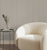Line In The Sand Taupe Woven Stripe Wallpaper by York Wallcoverings - UW1095N