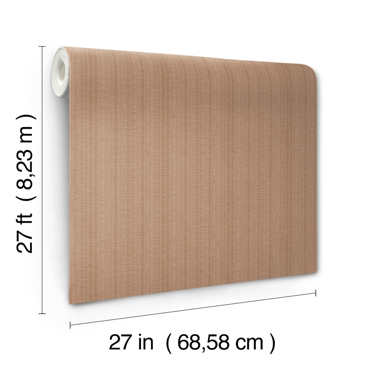 Line In The Sand Salmon Woven Stripe Wallpaper by York Wallcoverings High Performance Residential Wallpaper - UW1096N
