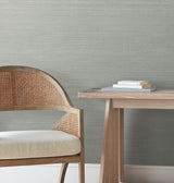 Silk Essence Light Green by York Wallcoverings Faux Fabric Stripes Traditional Non-Woven Unpasted Scrubbable Sidewall Wallpaper - UW1105
