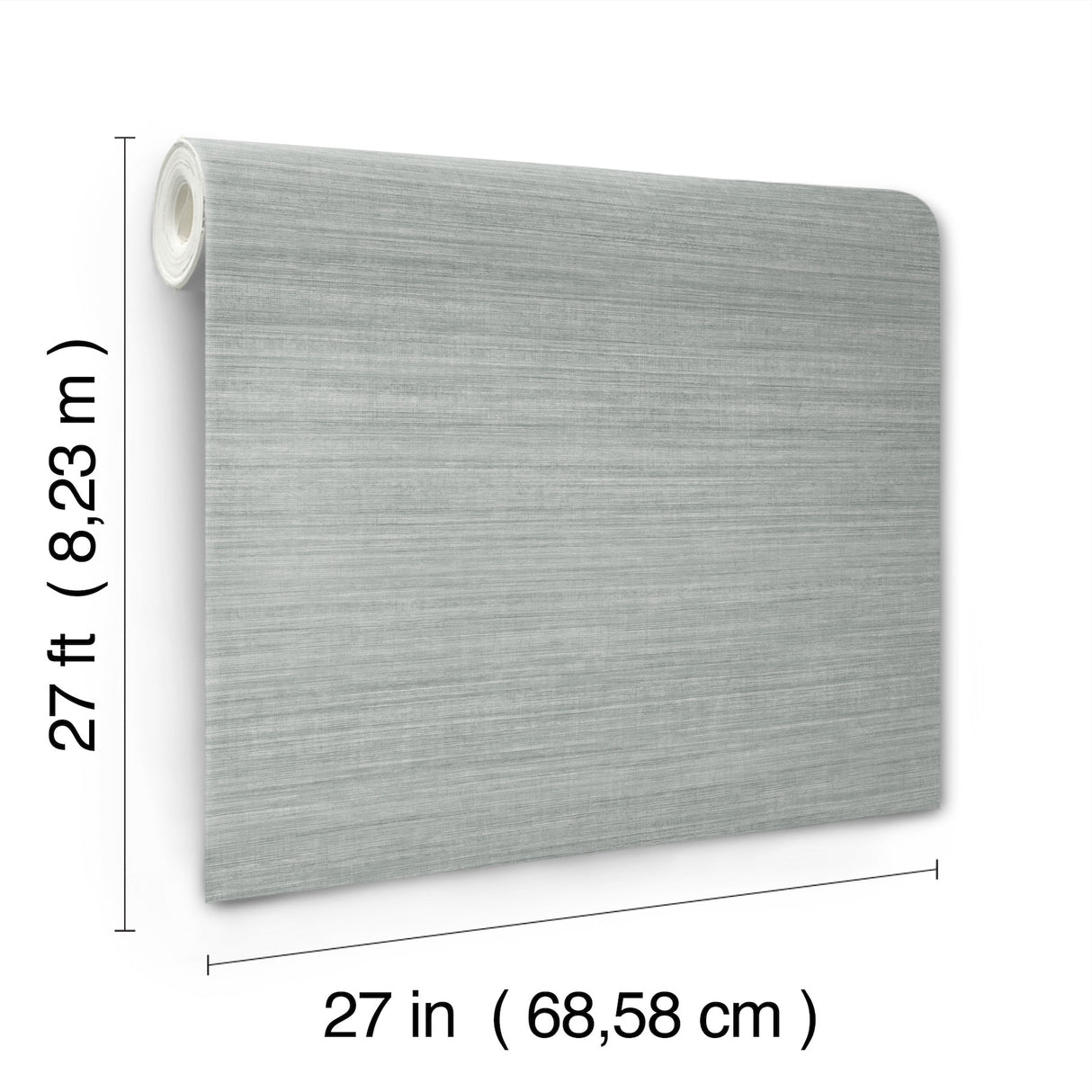 Silk Essence Slate by York Wallcoverings Chic Faux Silk Fabric Traditional Horizontal Stripe Scrubbable Non Woven Vinyl Wallpaper - UW1106N