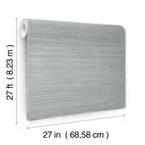 Silk Essence Slate by York Wallcoverings Chic Faux Silk Fabric Traditional Horizontal Stripe Scrubbable Non Woven Vinyl Wallpaper - UW1106N