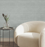Silk Essence Slate by York Wallcoverings Faux Silk Fabric Texture Scrubbable Strippable High Performance Wallpaper - UW1106