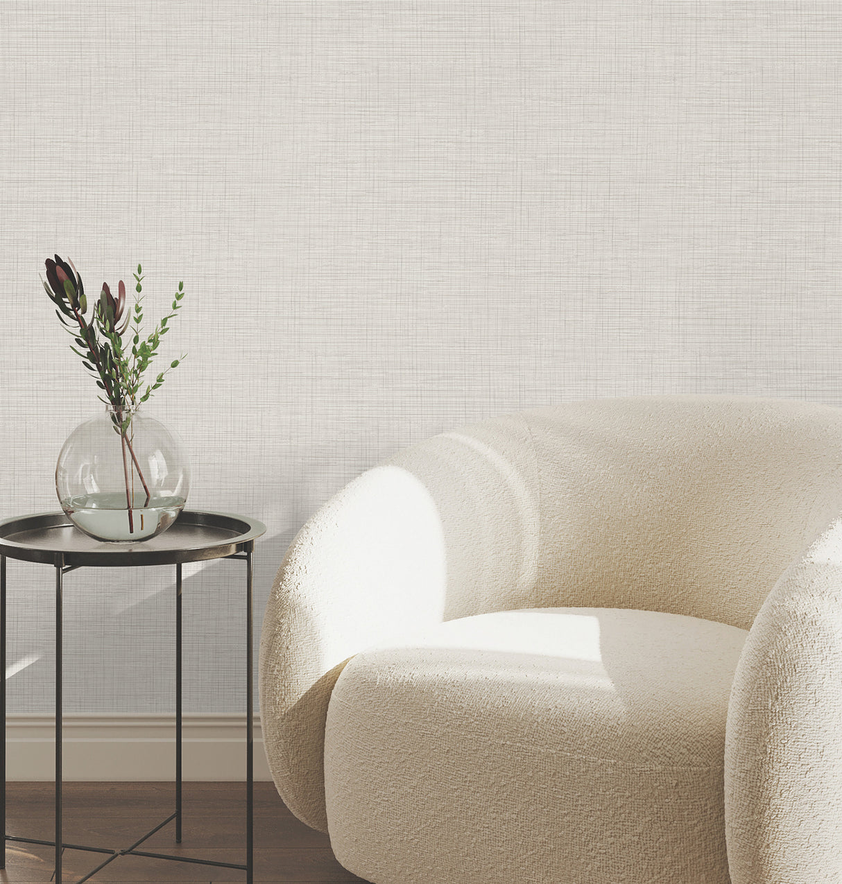 Open Air Light Grey Crosshatch Texture Wallpaper by York Wallcoverings Scrubbable Strippable Non Woven Vinyl 54in Wide - UW1111