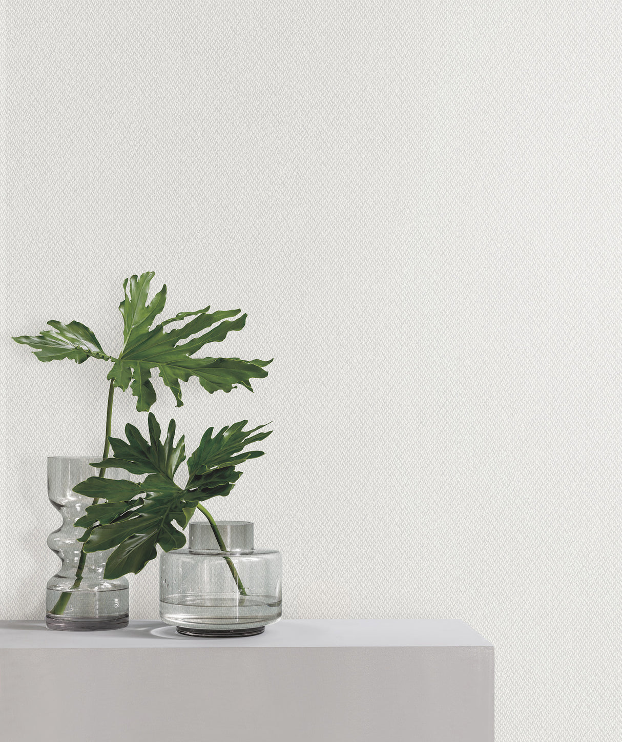 Tisket A Tasket Dove by York Wallcoverings Classic Angled Basketweave Fabric-Backed Vinyl Wallpaper, Scrubbable and Strippable - UW1117N