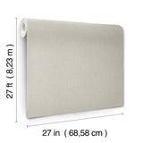 Heathered Linen Beige Faux Fabric Wallpaper by York Wallcoverings - UW1124N