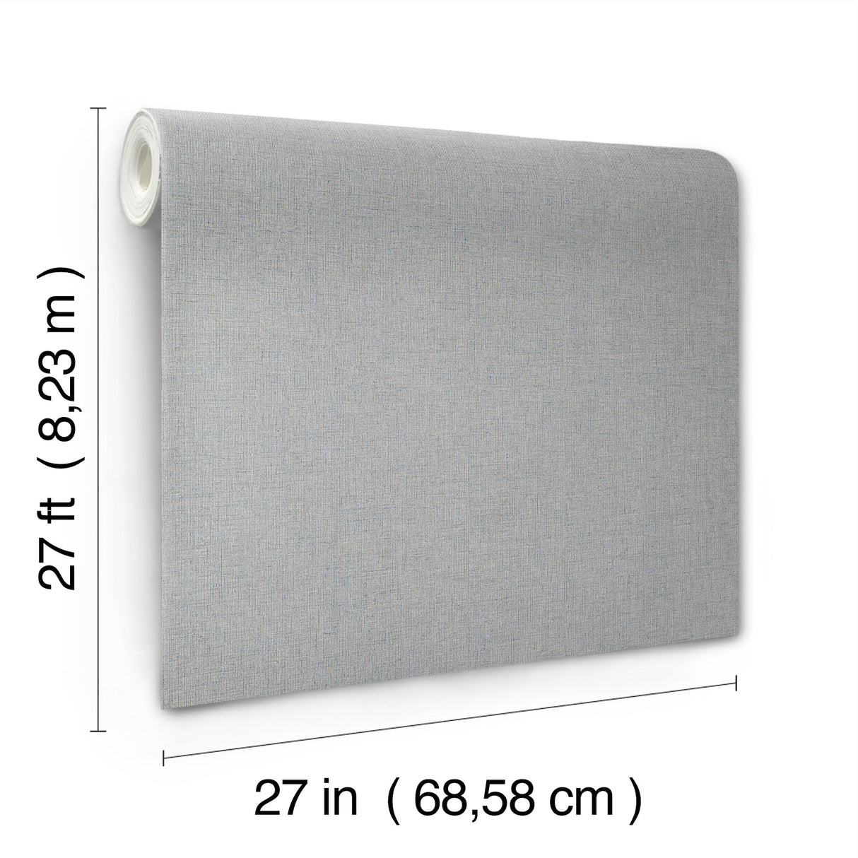 York Wallcoverings Heathered Linen Light Blue and Grey Faux Fabric Texture Non Woven Vinyl Wallpaper, 27 in x 27 ft Roll - UW1126N