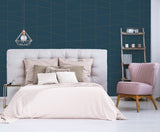 Fairmont Deco Fracture Blue by Brewster Geometric Non Woven Wallpaper- Brewster Home Fashions UW24789