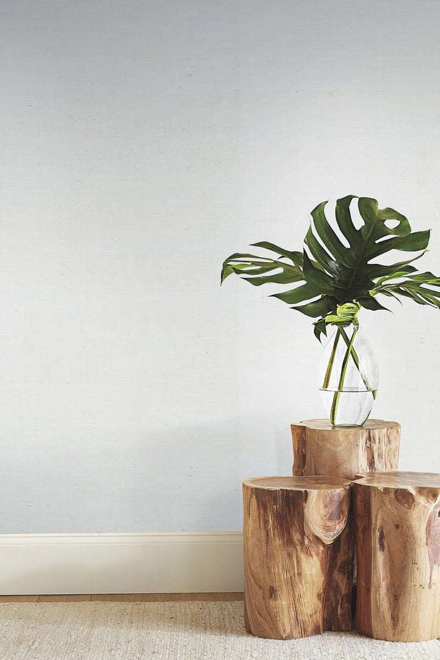 Makasa Sisal Plain Grass White Grasscloth Wallpaper - York VG0000
