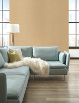 Plain Grass Beige Grasscloth Wallpaper with Textured Woven Look - York VG4400