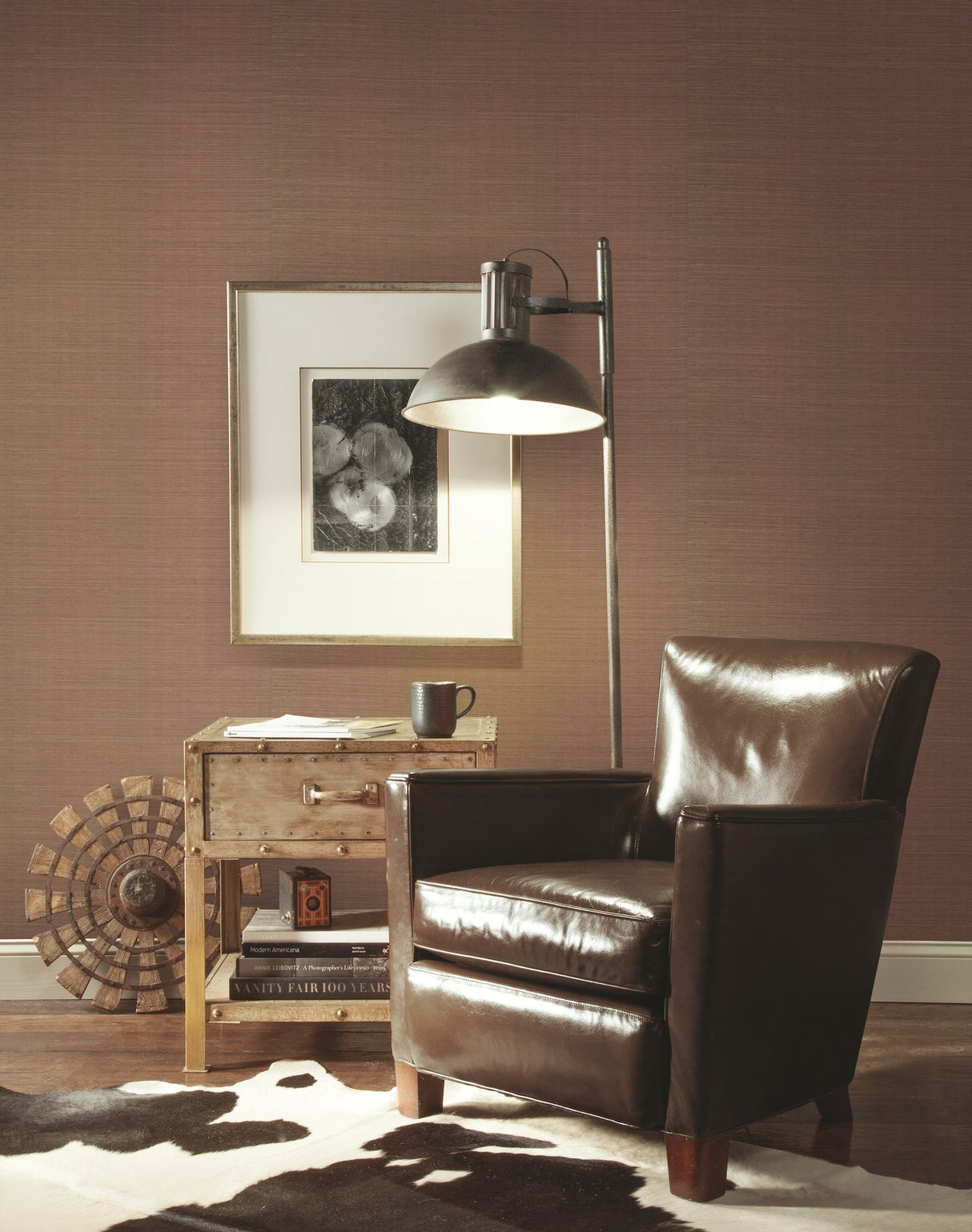Plain Sisal Brown Grasscloth Wallpaper - York VG4403