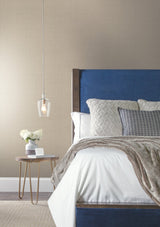 Plain Grass White Grasscloth Wallpaper with Textured Woven Solid - York VG4404