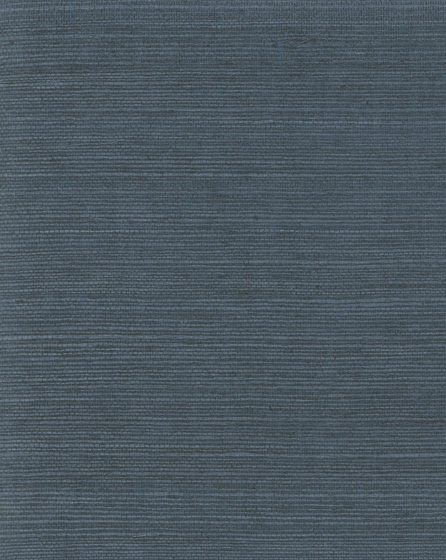 Plain Indigo Grass Grasscloth Wallpaper with Traditional Sisal Texture - York VG4405MH