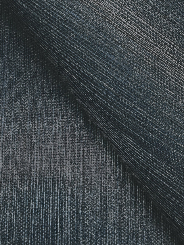 Maguey Sisal Navy Grasscloth Wallpaper with Traditional Natural Texture - York VG4405NW