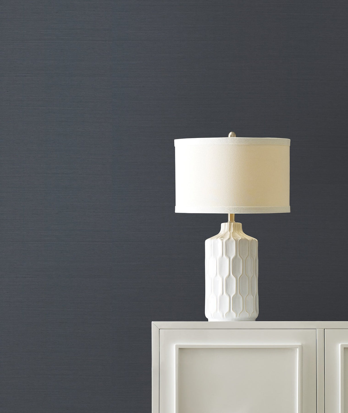 Maguey Sisal Navy Grasscloth Wallpaper with Traditional Natural Texture - York VG4405NW
