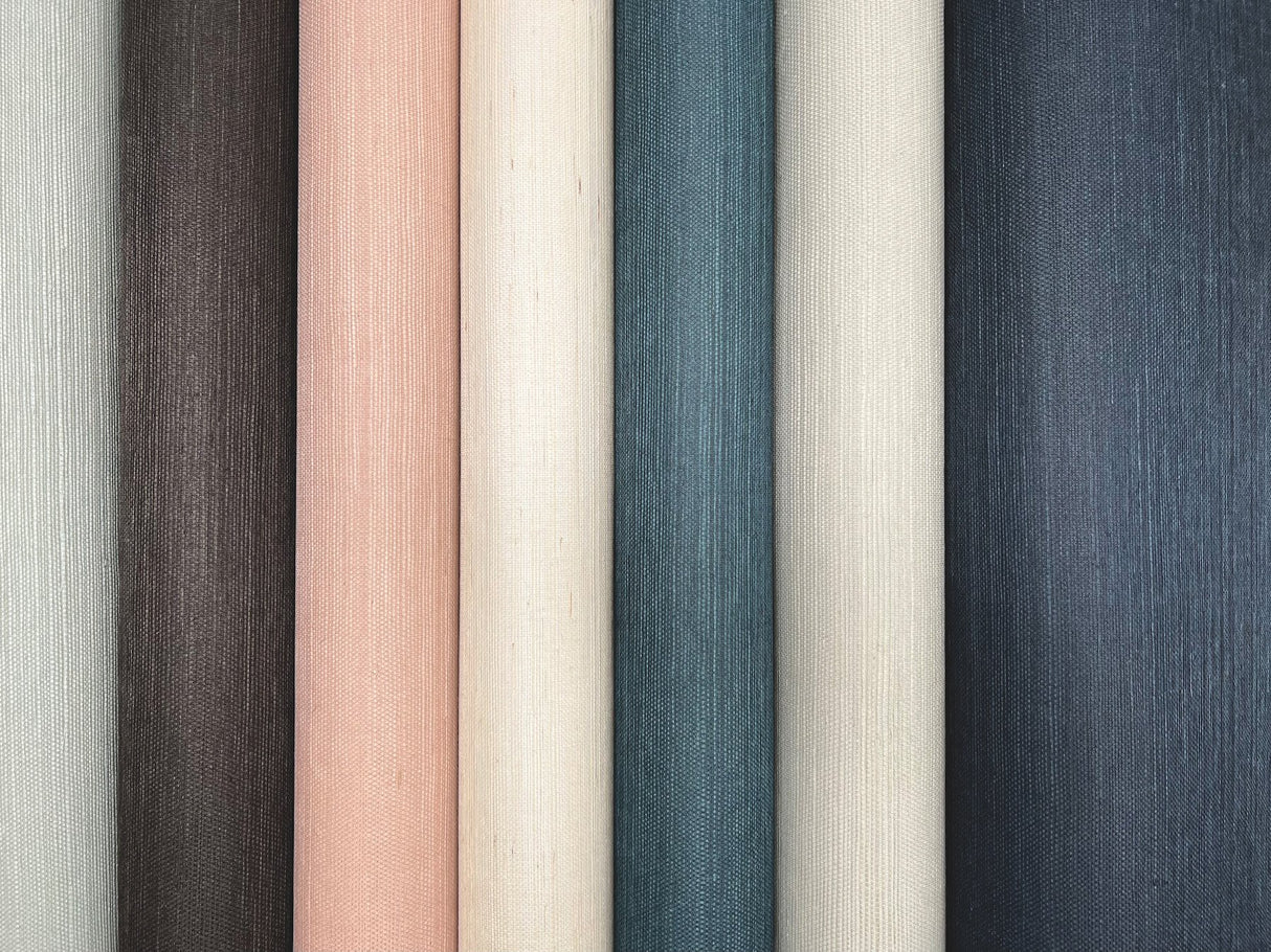 Plain Grass Sisal Grasscloth Navy Wallpaper with Solid Woven Texture - York VG4405