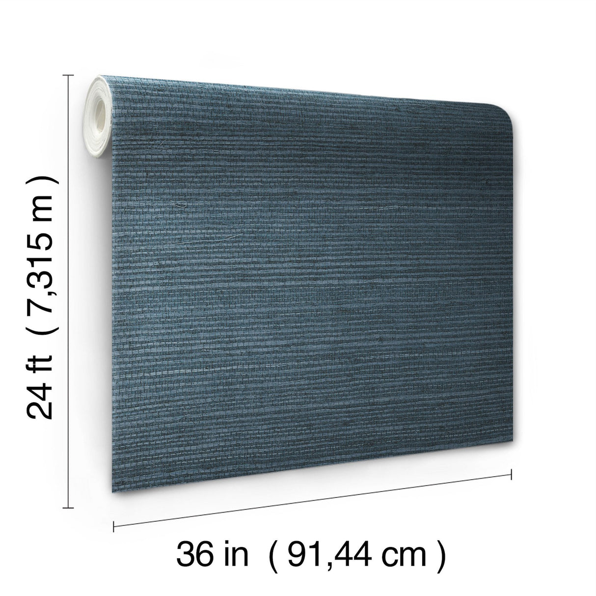 Plain Grass Sisal Grasscloth Navy Wallpaper with Solid Woven Texture - York VG4405