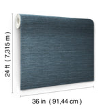 Plain Grass Sisal Grasscloth Navy Wallpaper with Solid Woven Texture - York VG4405