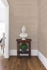 Plain Sisal Grasscloth White Wallpaper with Textured Natural Weave - York VG4406