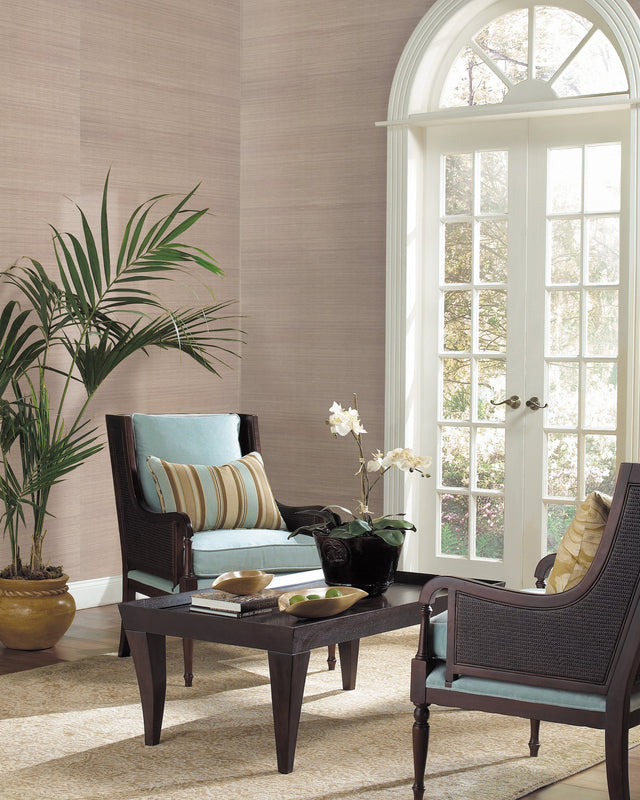 Plain Sisal Grasscloth White Wallpaper with Textured Natural Weave - York VG4406