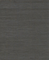 Grass Grey & Black Grasscloth Wallpaper with Organic Woven Texture - York VG4409MH