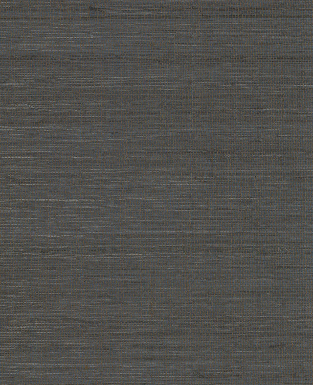 Grass Grey & Black Grasscloth Wallpaper with Organic Woven Texture - York VG4409MH